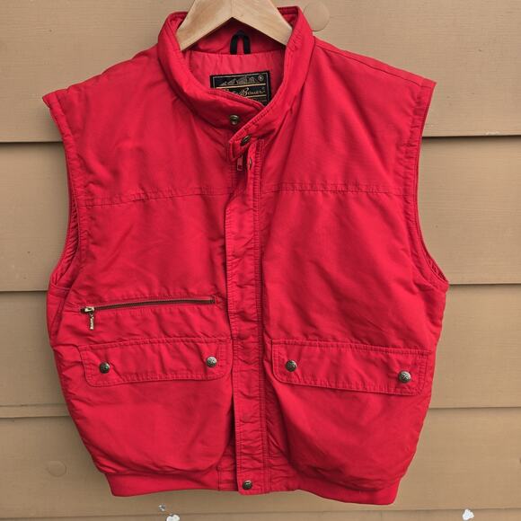 Eddie Bauer Mens Large Red Moose Down Vintage Vest - Picture 1 of 13